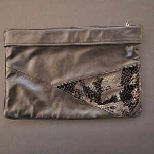 Vintage Durabilt elano Clutch Bag, Womens, Black Color, Suede, Sequin, Zip